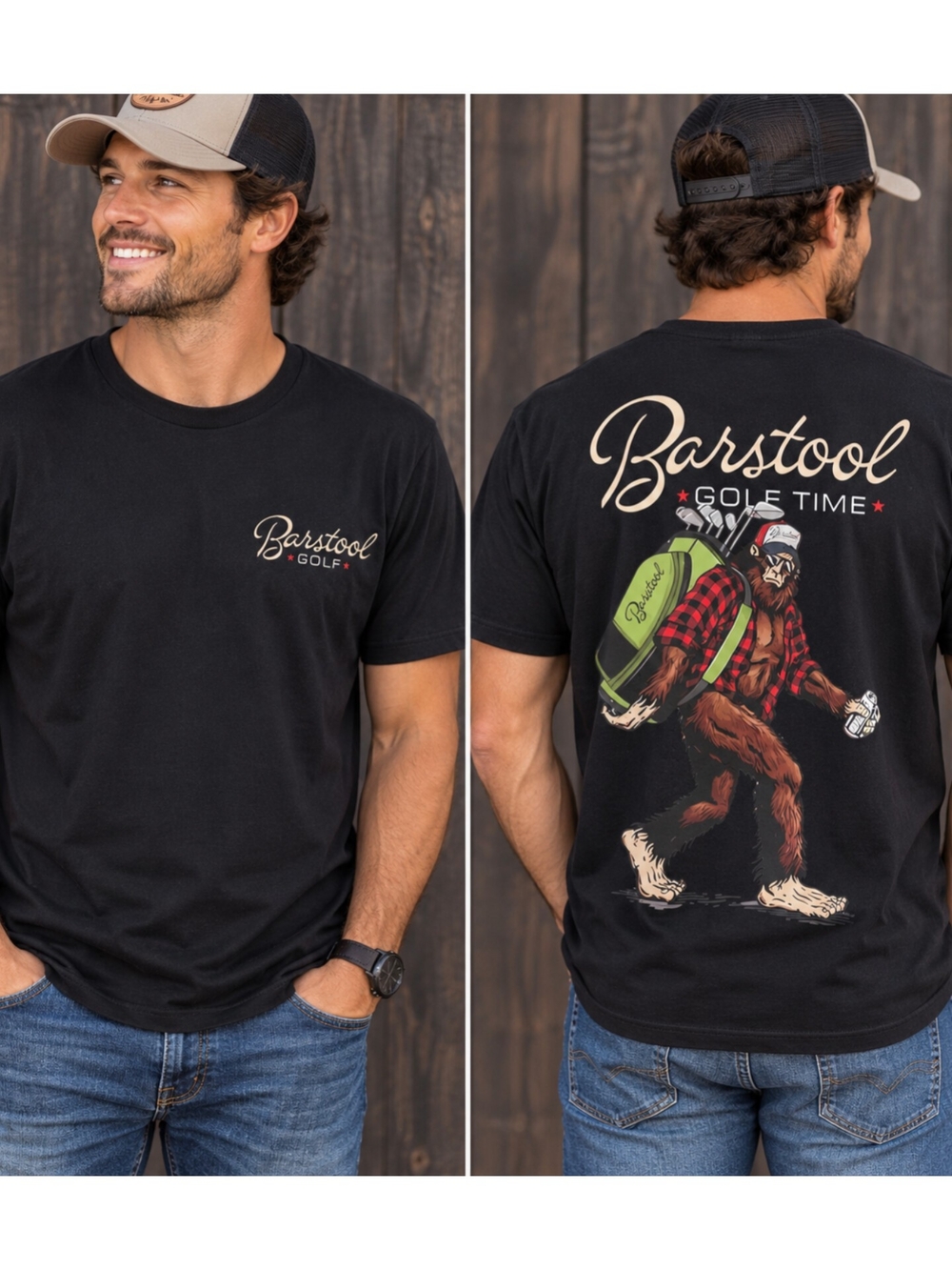 Barstool Golf Men’s Black Short-Sleeve Graphic Tee